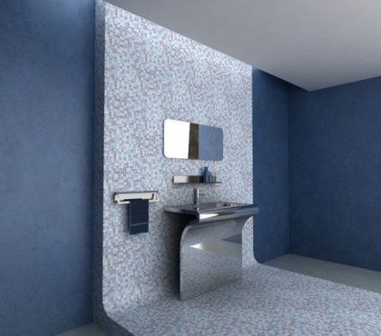 déco-salle-de-bains-idée-originale-bleue-mosaïque
