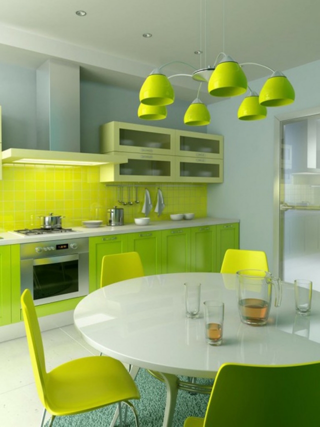 déco-salle-à-manger-idée-originale-jaune-verte