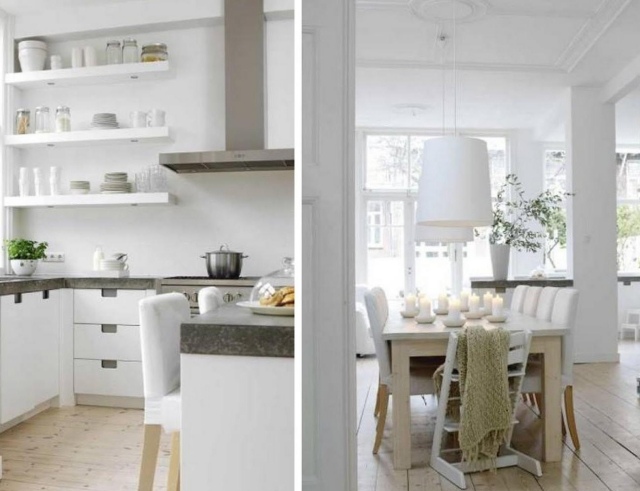 déco scandinave aménagement-super-cuisine-blanche