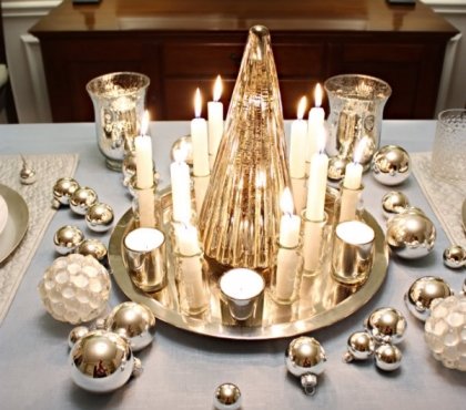 déco-table-Noël-22-idées-bougies-boules-Noel-argent-or-sapin-petit-décoratif