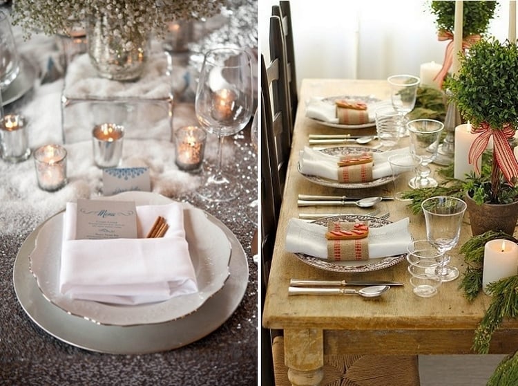déco-table-pour-Noël-idées-originales-glamour-rustique