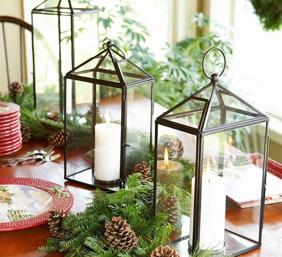 décoration-de-Noël-joyeux-Noël-lanternes-verres-bougeoirs
