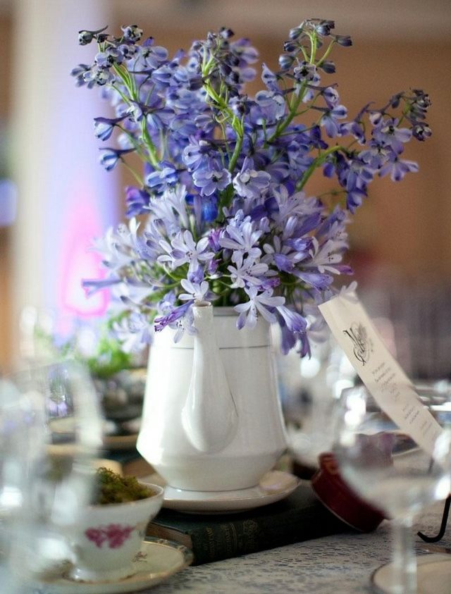 décoration de mariage en lavande centre-table-vintage