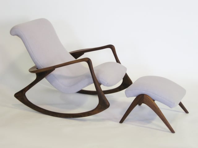 fauteuil à bascule repos pieds design-Vladimir-Kagan