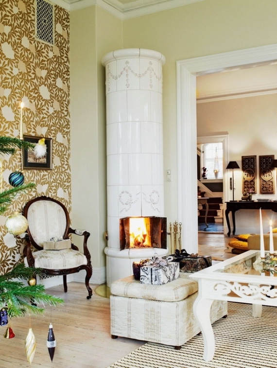idée-déco-Noël-vintage-cheminée-chaise-médaillon