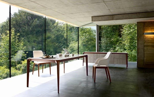 idée-originale meubles salle à manger table-bois-Roche-Bobois