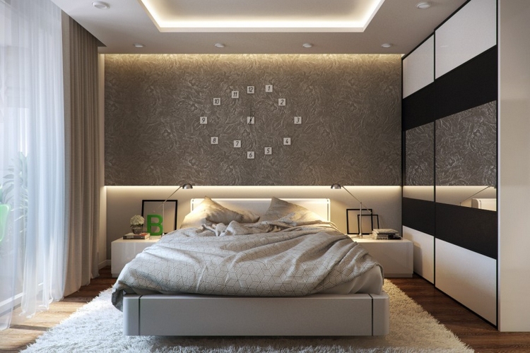 idées-chambre-coucher-cosy-couleurs-neutres-horloge-murale