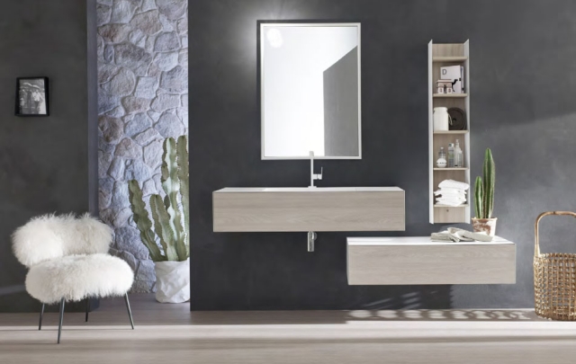 idées salle de bains meubles-originaux-collection-Start-miroir-rectangulaire-étagère-murale