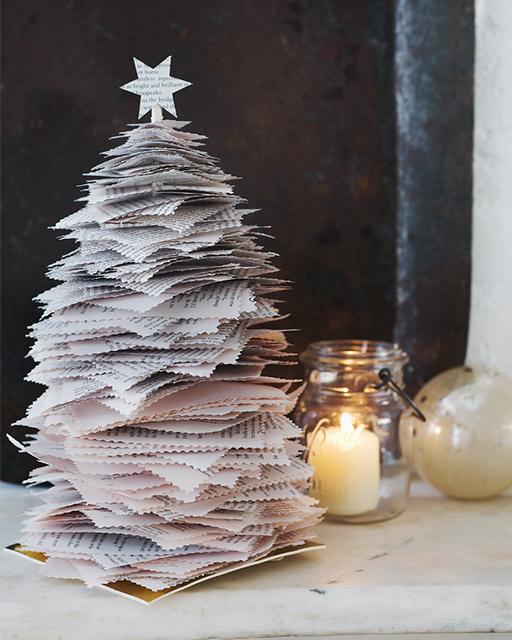 idée-sapin-Noël-original-pages-livres-anciennes
