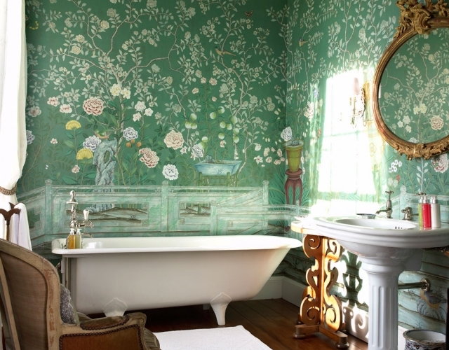 Idées déco salle de bains - 20 papiers peints modernes