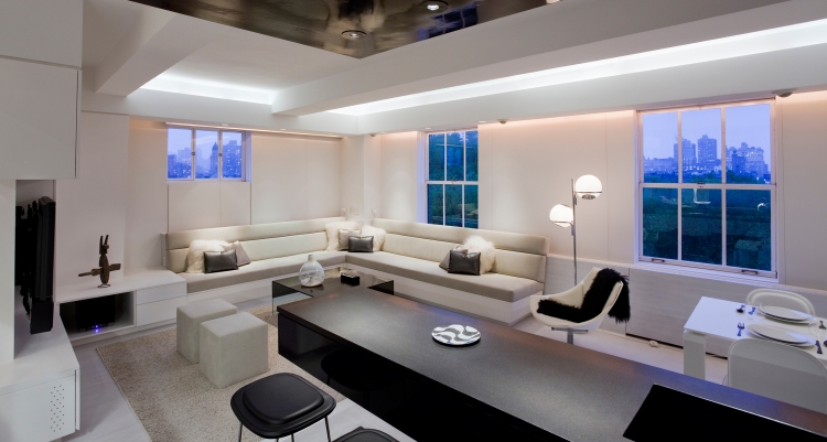 luminaire-led-salon-moderne-blanc-mobilier-noir