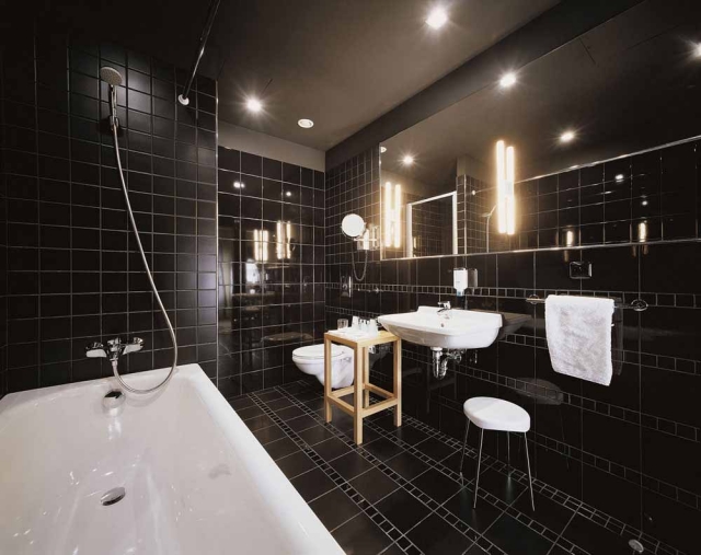 luminaire salle de bain noire-spots-encastrés