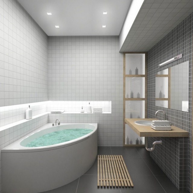 luminaire salle de bain spots-LED-baignoire-angle