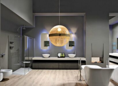 luminaire-salle-bains-25-photos-Antonio-Lupi-suspension-ronde-élégante-miroirs-lumineux