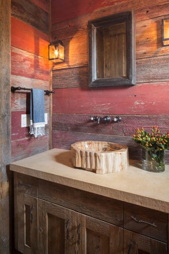 Meubles salle de bain et décoration dans le style rustique