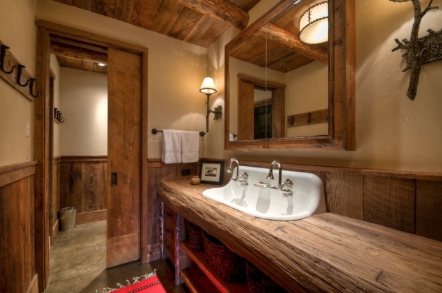 Meubles salle de bain et décoration dans le style rustique Meuble salle de bain en bois