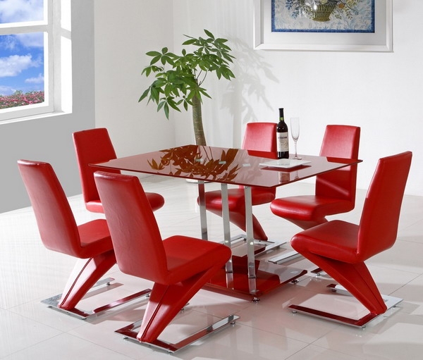 meubles-salle-à-manger-chaises-cuires-rouges