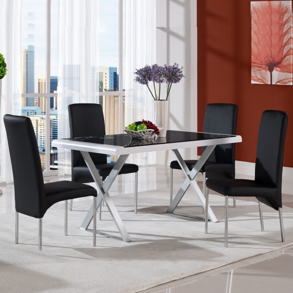 meubles-salle-à-manger-moderne-chaises-noires