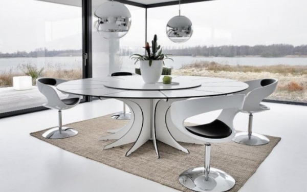 meubles-salle-à-manger-moderne-table-ronde-chaises
