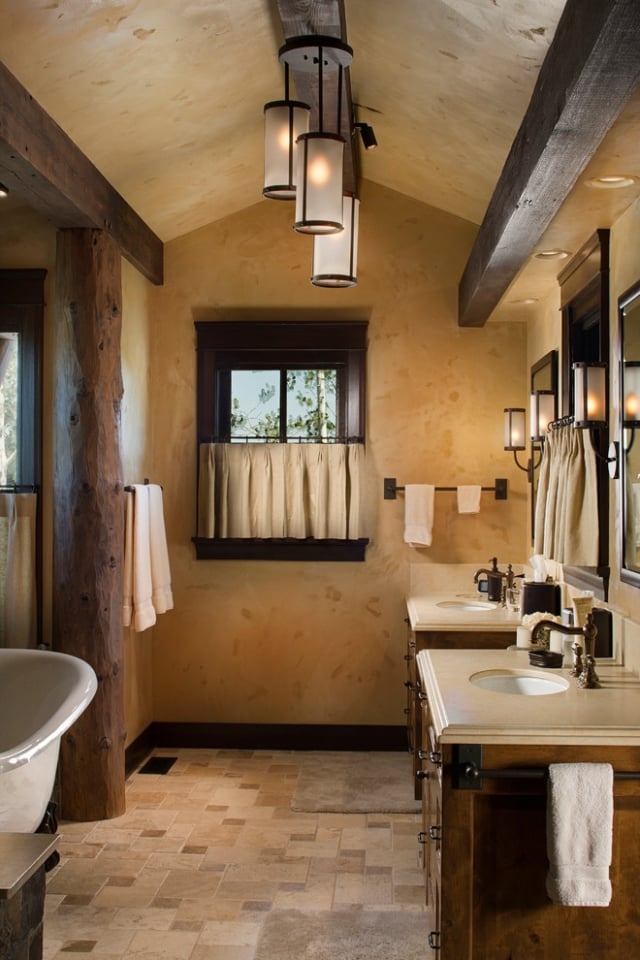 meubles salle de bain décoration style-rustique-luxe