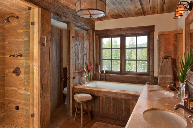 meubles salle de bain lambris-bois-naturel-rustique