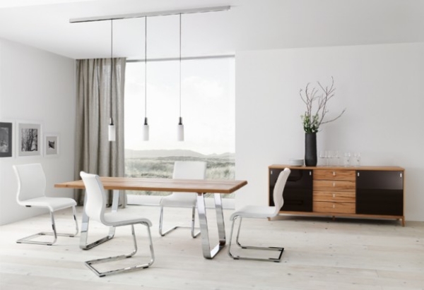 meubles-salle-à-manger-chaises-éléments-métalliques-table-bois