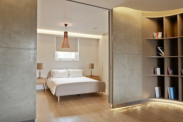moderne-décoration-chambre-à-coucher-mur-lampe-suspendue