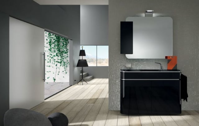 modernes-idées-salle-de-bains-Acacia-miroir-carre-sous-lavabo-couleur-foncée