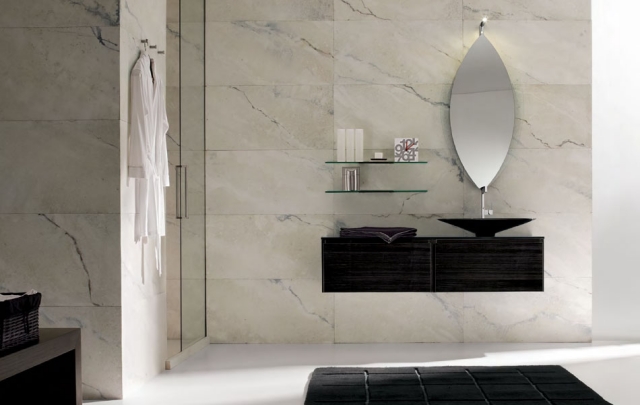 modernes idées salle de bains collection-Ibisco-miroir-ovale-vasque
