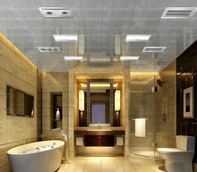 plafonniers-encastrés-éclairage-salle-bain-moderne