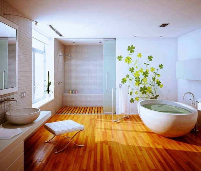 salle-de-bains-en-bois-idée-originale-parquet-caillebotis-baignoire-ovale