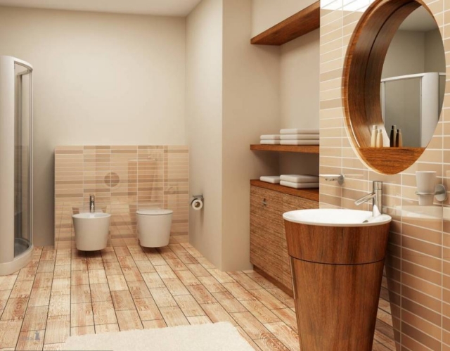 salle-de-bains-en-bois-idée-originale-rétro-carrelage-imitation-bois