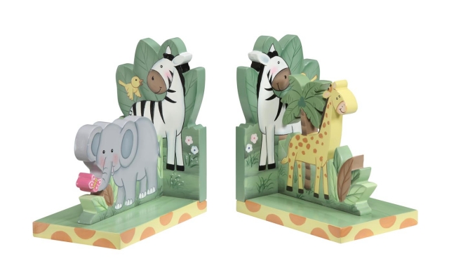 serre-livre-idée-originale-chambre-enfant-girafe-éléphant-girafe