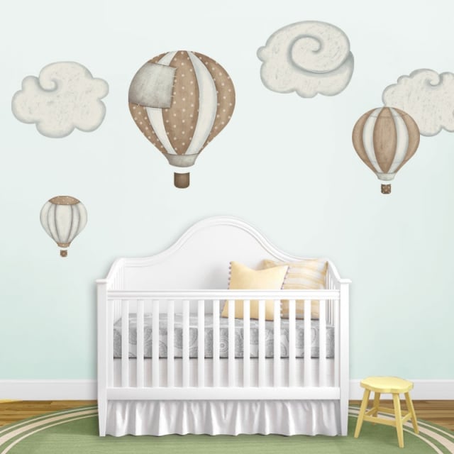 stickers-chambre-bébé-23-belles-idées-décoration-murale-ballons-air-nuages