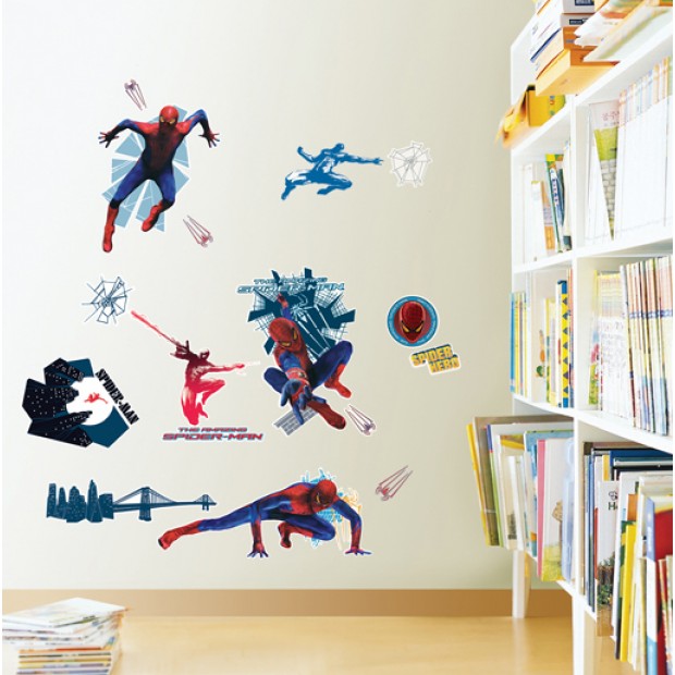 stickers-chambre-garçon-spiderman-bande-dessinée