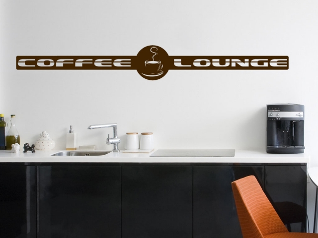 stickers-muraux-cuisine-25-idées-originales-lettrage-coffee-lounge-marron-mur-blanc