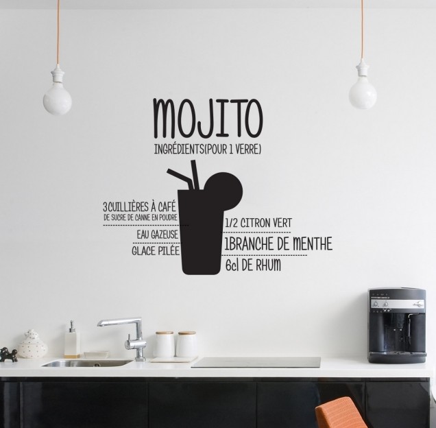 stickers-muraux-cuisine-25-idées-originales-recette-mojito stickers muraux