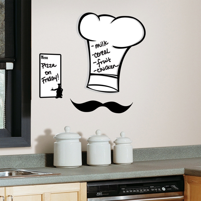 stickers-muraux-cuisine-25-idées-originales-toque-cuisinier-blanche