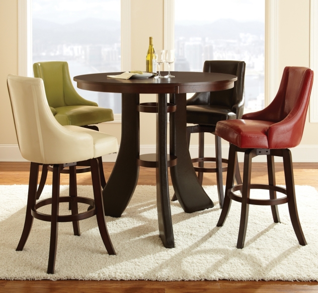 table-haute-bar-moderne-bois-pieds-forme-intéressante table haute
