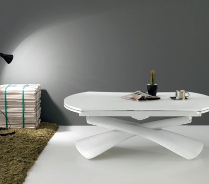 table à manger -blanche-ovale-extensible-relevable-Paris