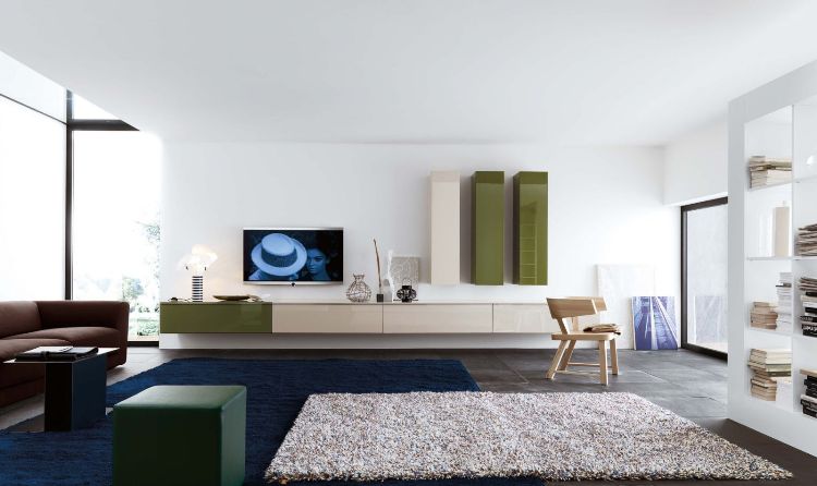 tapis-shaggy-bleu-gris-peintue-salon-moderne