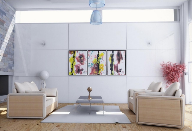 triptyque-abstrait-couleurs-vives-salon-moderne-blanc