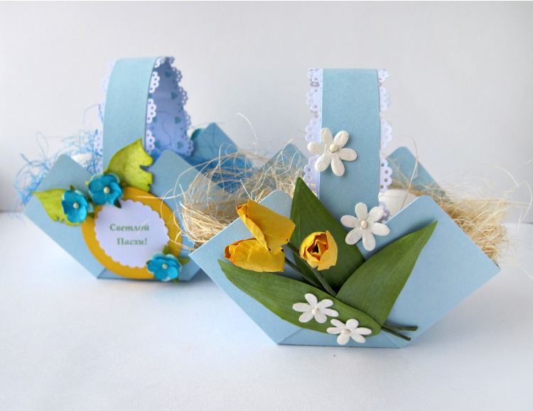 activités-pour-enfants-pâques-corbeille-carton-décorée-fleurs