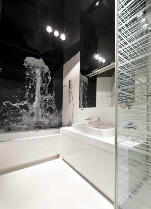 aménagement-salle-bains-carrelage-mural-3d-meuble-vasque-blanc