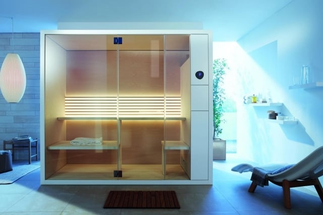 aménagement-salle-de-bains-sauna-lampe-plafond