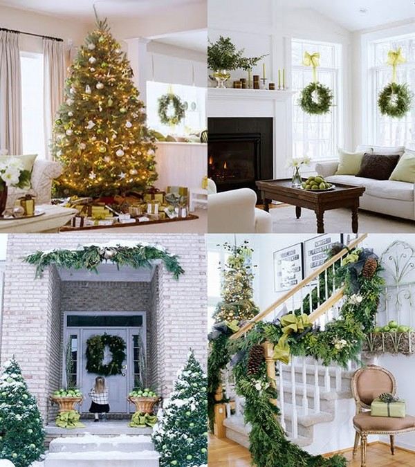 brico-Noël-ornements-guirlandes-vertes-pommes-pin-rampe-escalier brico de Noël