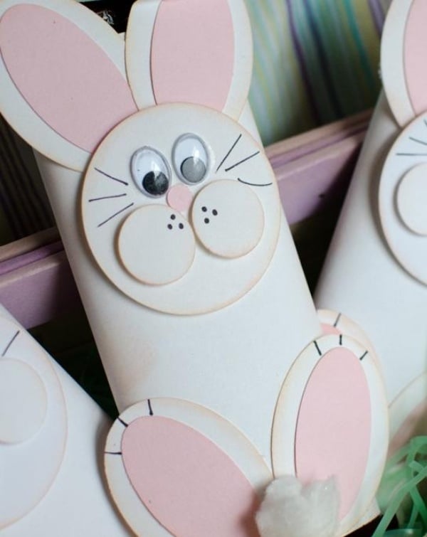 bricolage-Pâques-lapin-blanc-carton bricolage Pâques