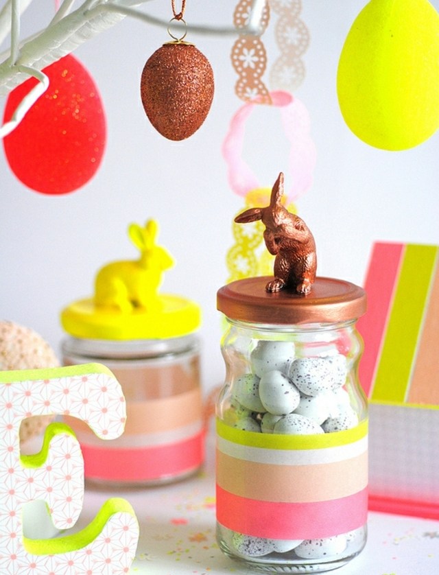 bricolage-Pâques-pot-verre-oeufs-chocolat-ornements