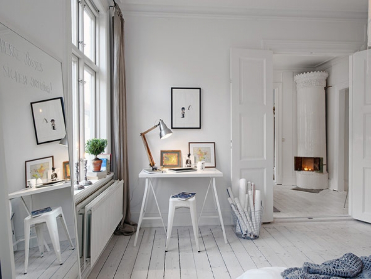 bureau-maison-blanc style scandinave