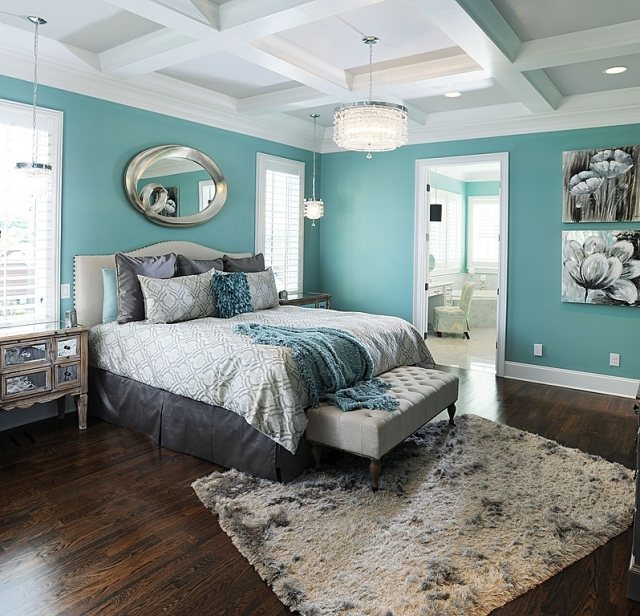 chambre-coucher-adulte-turquoise-blanc-gris